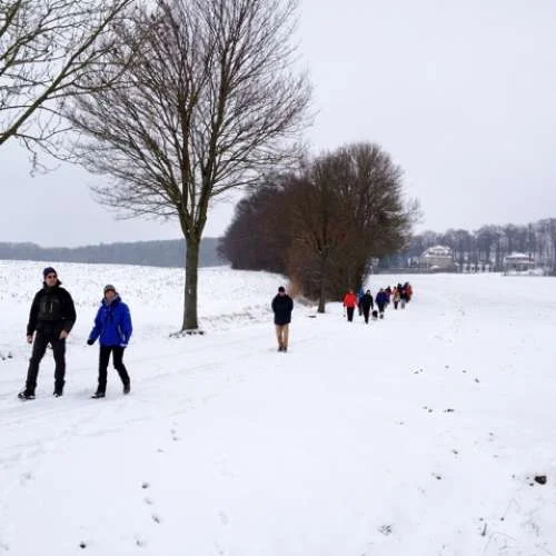 Wanderung im Schnee durch die Gruppe Berg rauf und Berg runter | © DAV Münster