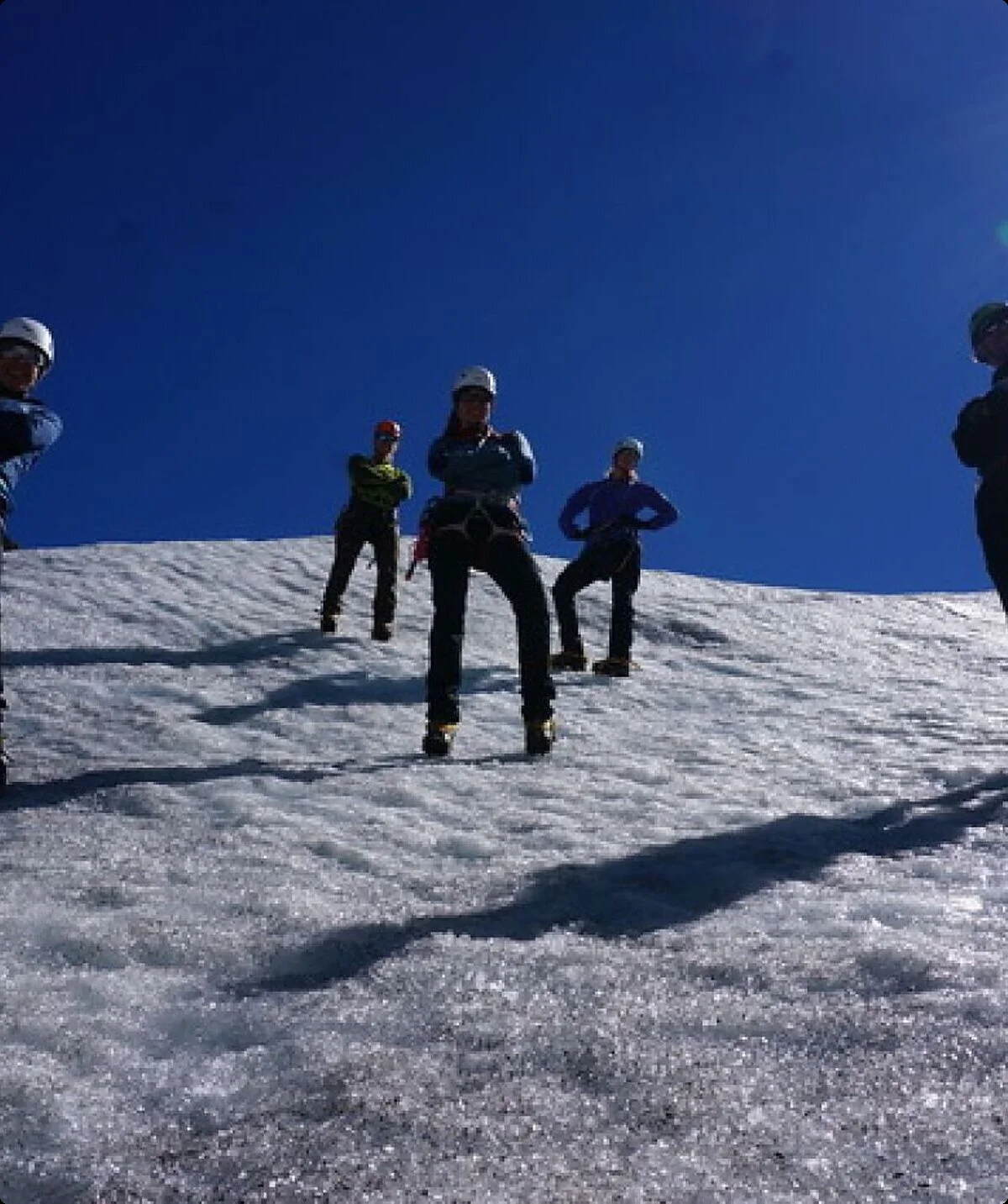 Fotopause auf einem Eishang  | © DAV Münster