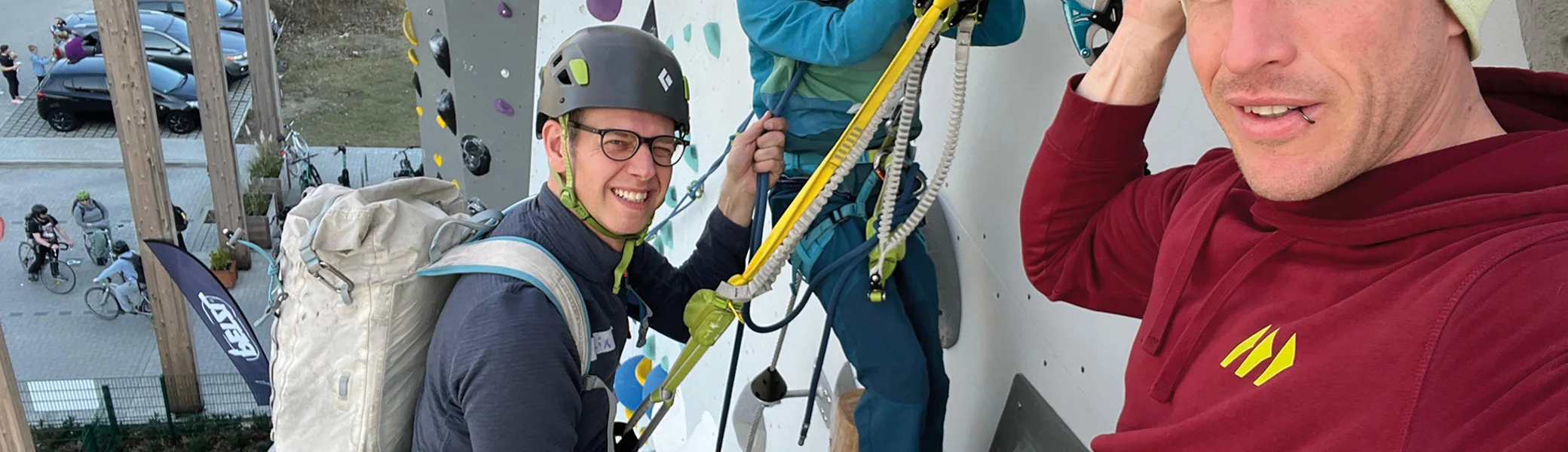 Nahaufnahme von drei Kletterern | © DAV Münster