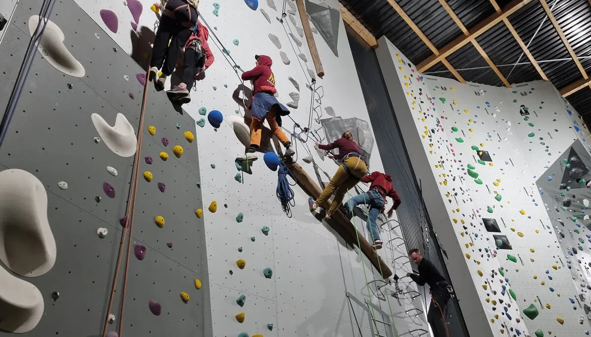 Nahaufnahme der Kletterwand | © DAV Münster