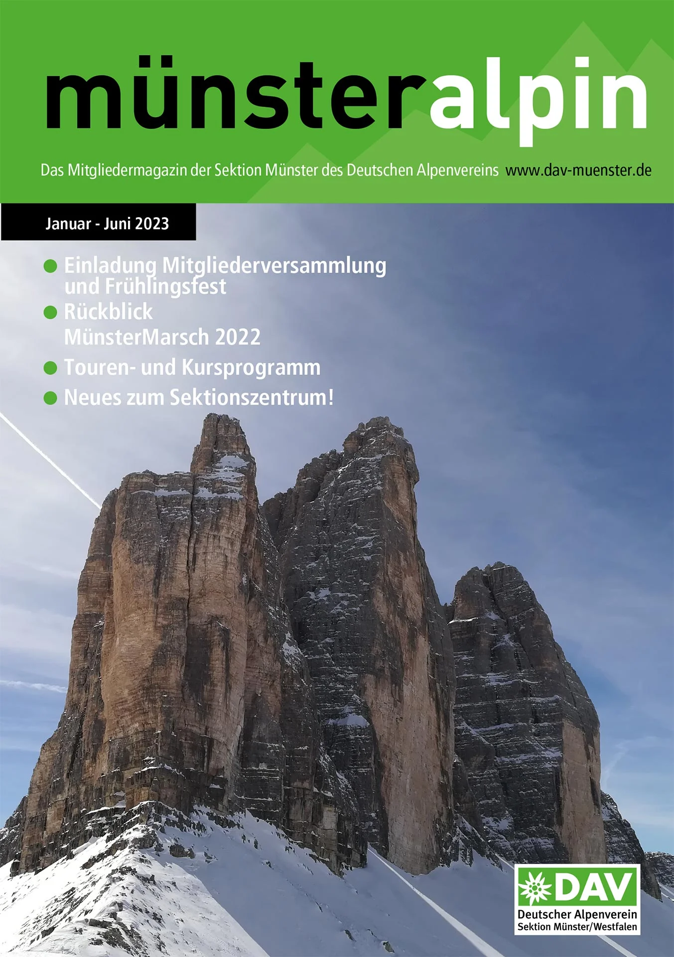 Cover der münsteralpin 2023, 1. Ausgabe | © DAV Münster