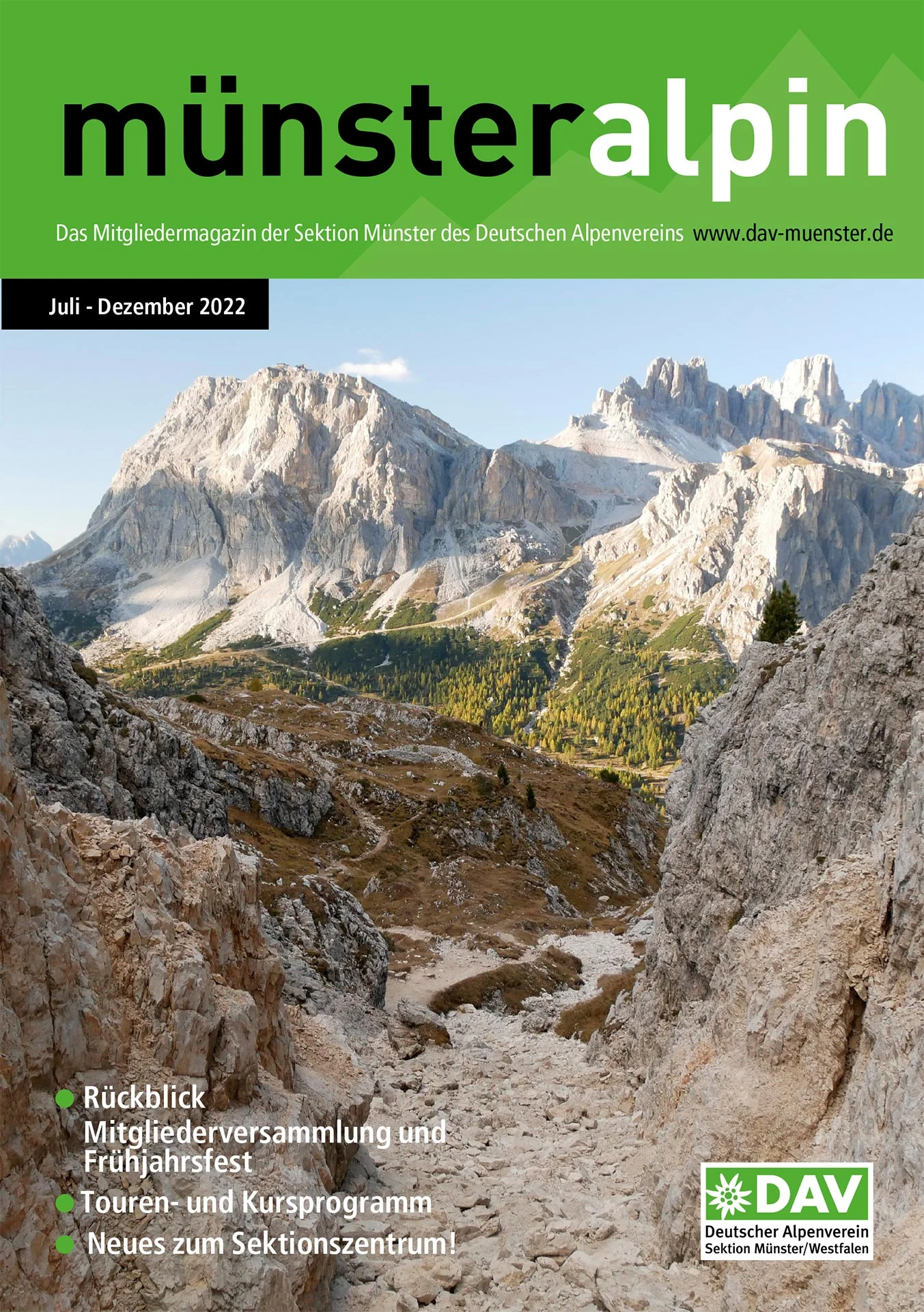 Cover der münsteralpin 2022, 2. Ausgabe | © DAV Münster