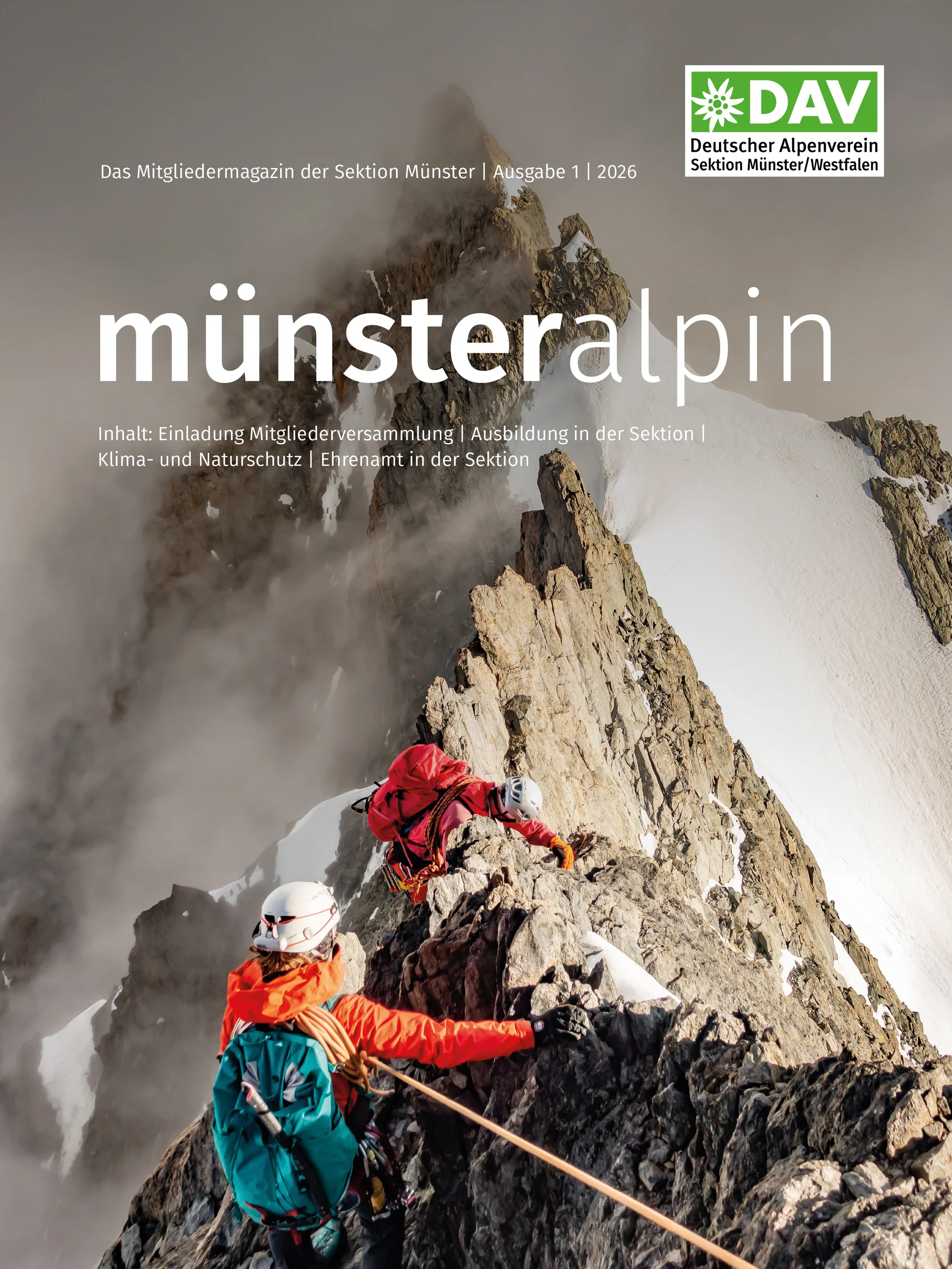 Cover der münsteralpin 2026, 1. Ausgabe | © DAV Münster