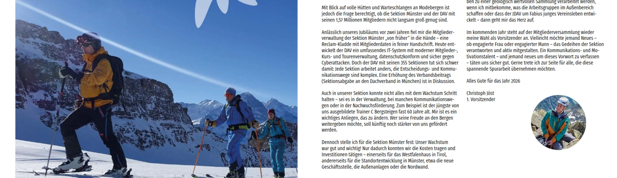 Das Vorwort aus dem aktuellen MSAlpin Heft | © DAV Münster