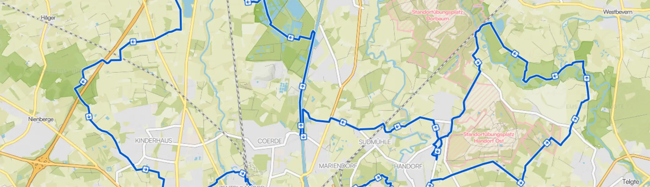 Strecke Münster Marsch 2026 | © DAV Münster