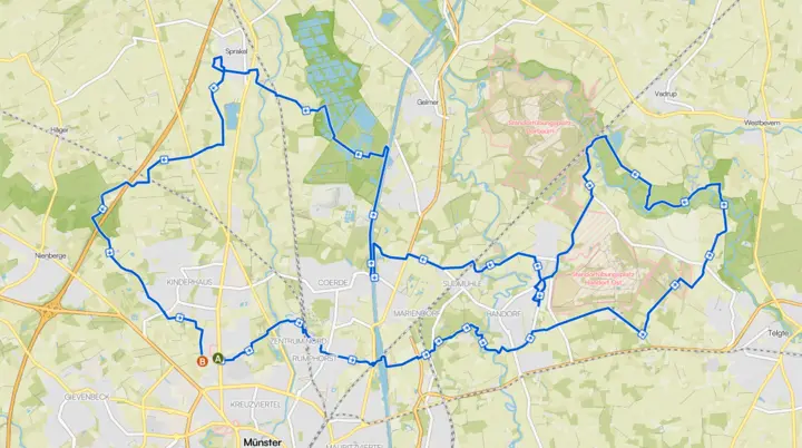 Strecke Münster Marsch 2026 | © DAV Münster
