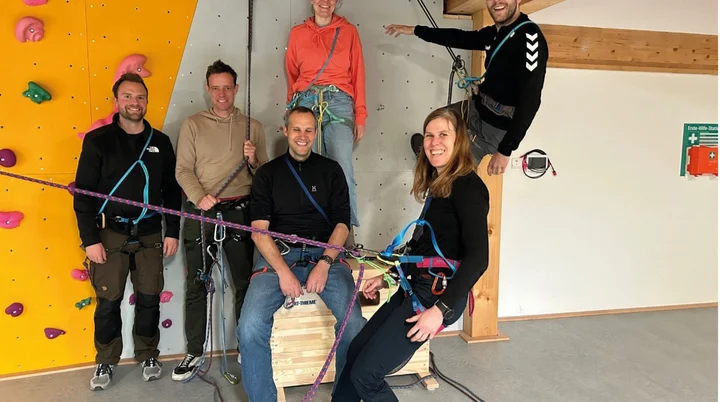 Teilnehmer AlpinKletter-Training im DAV Sektionszentrum | © DAV Münster